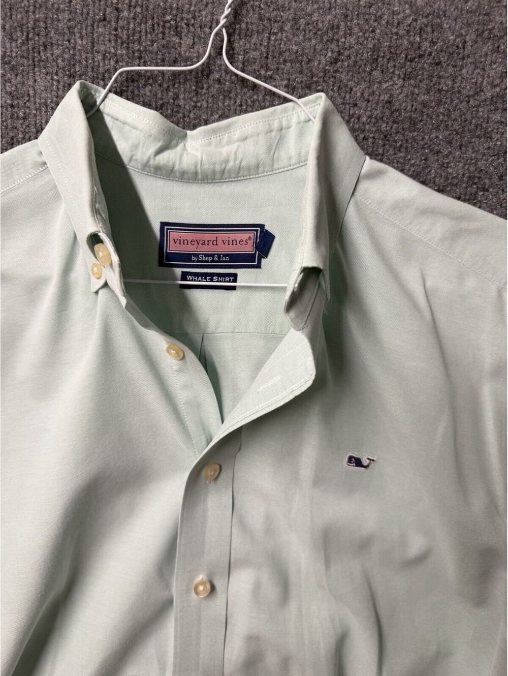 🐳 Vineyard Vines M Mint Green Whale Shirt Cotton Button-Down Long Sleeve 👔